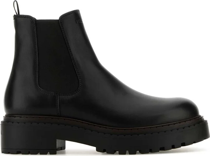 Black Leather Ankle Boots