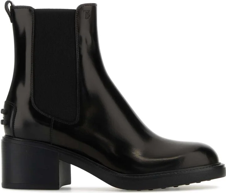 Black Leather Ankle Boots