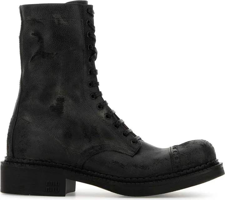 Black Leather Ankle Boots