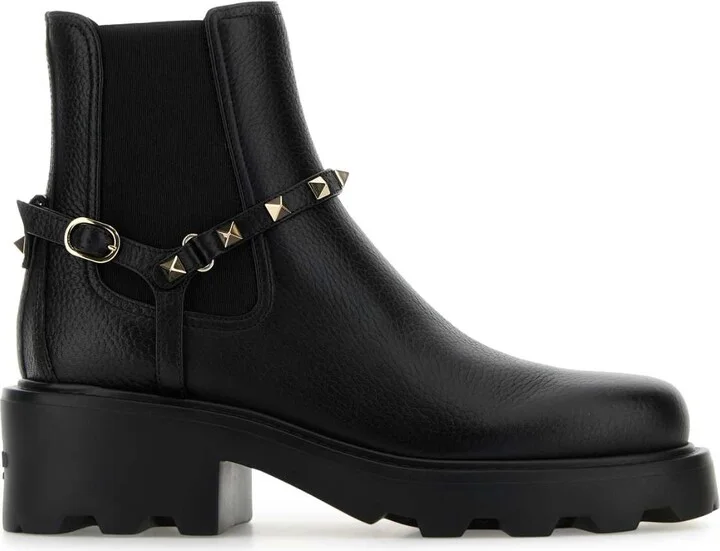 Black Leather Ankle Boots