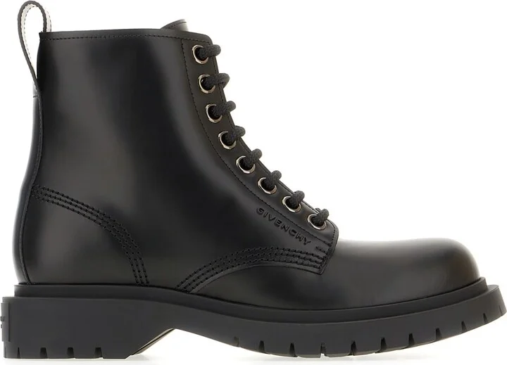 Black Leather Ankle Boots