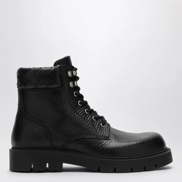 Black leather ankle boots