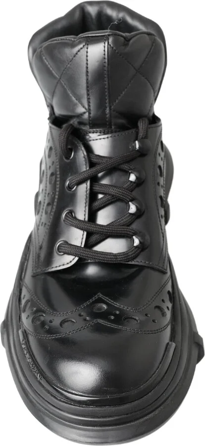 Black Leather Ankle Casual Men's Boots - Image 3