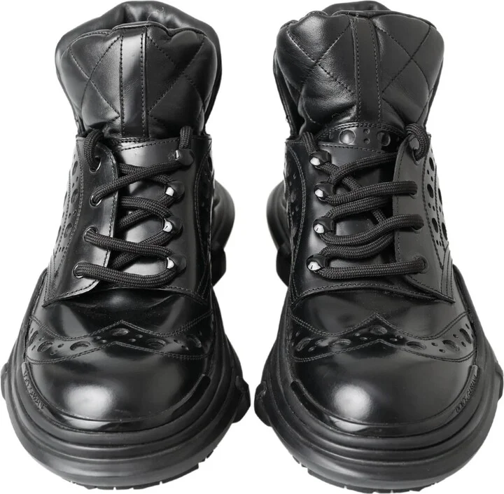 Black Leather Ankle Casual Men's Boots - Image 4