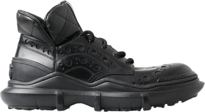 Black Leather Ankle Casual Men's Boots
