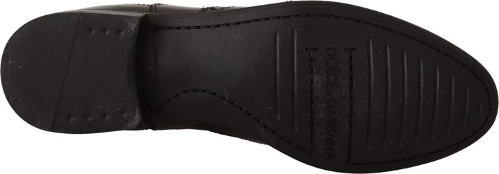 Black Leather Ankle High Flat Boots Women's Shoes - Image 4