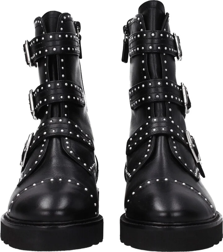 Black Leather Ankle Women's Boots - Image 3