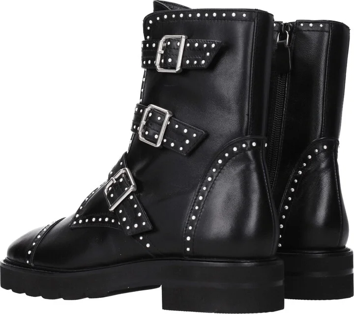 Black Leather Ankle Women's Boots - Image 4