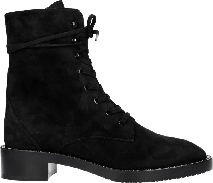 Black Leather Ankle Women's Boots