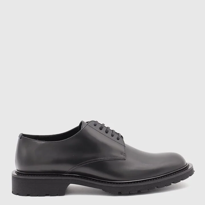Black Leather Army Lace Up Shoes