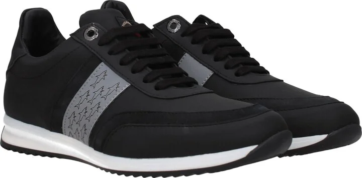 Black Leather Athletic Men's Sneakers - Image 2