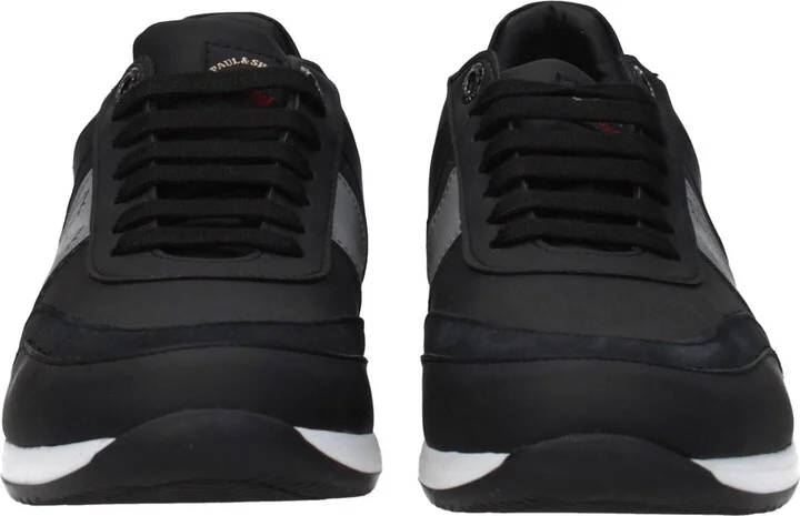 Black Leather Athletic Men's Sneakers - Image 3
