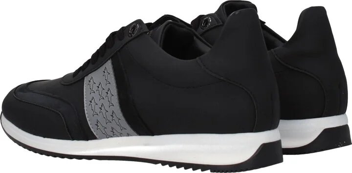 Black Leather Athletic Men's Sneakers - Image 4