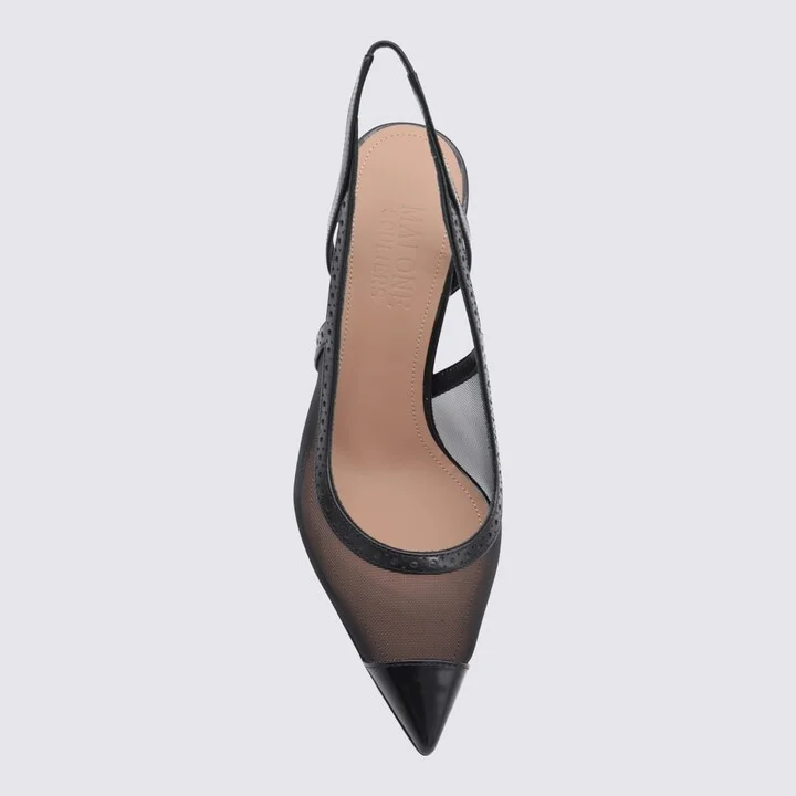 Black Leather Aubrey 70 Pumps - Image 4