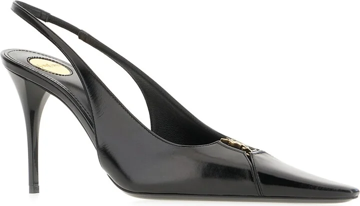 Black Leather Babylone Breteuil Pumps - Image 2