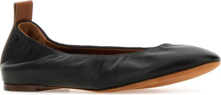 Black Leather Ballerinas - Image 2