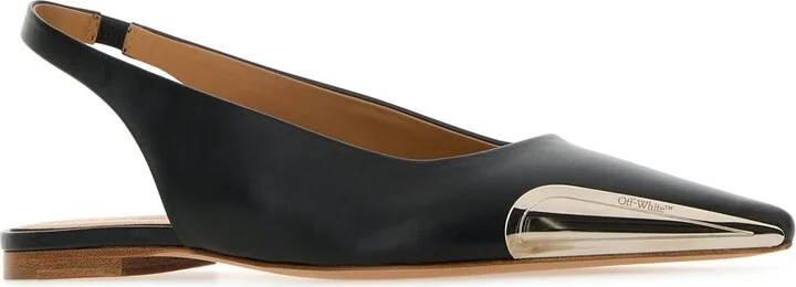 Black Leather Ballerinas - Image 2