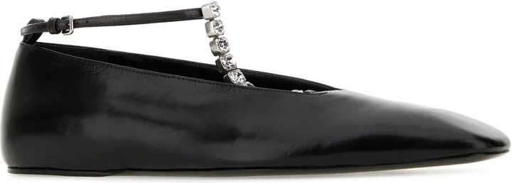 Black Leather Ballerinas - Image 2