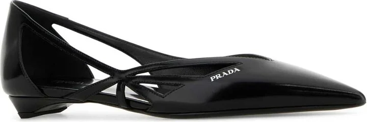 Black Leather Ballerinas - Image 2