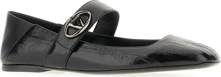 Black Leather Ballerinas - Image 2