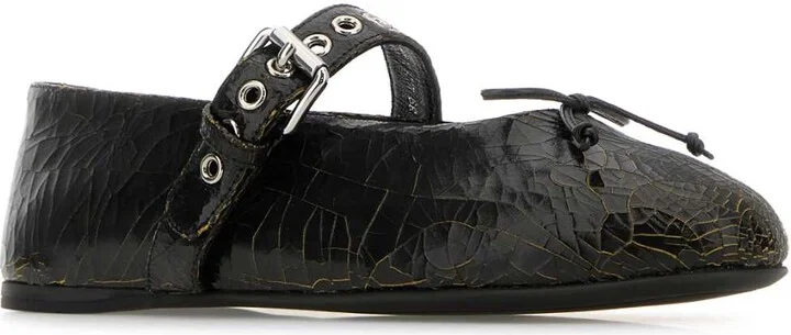 Black Leather Ballerinas - Image 2