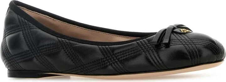 Black Leather Ballerinas - Image 2