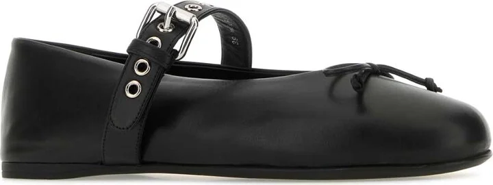 Black Leather Ballerinas - Image 2