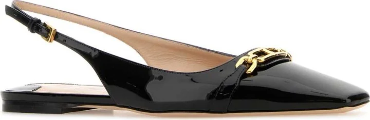 Black Leather Ballerinas - Image 2