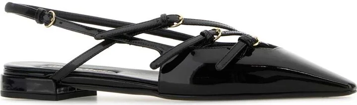 Black Leather Ballerinas - Image 2