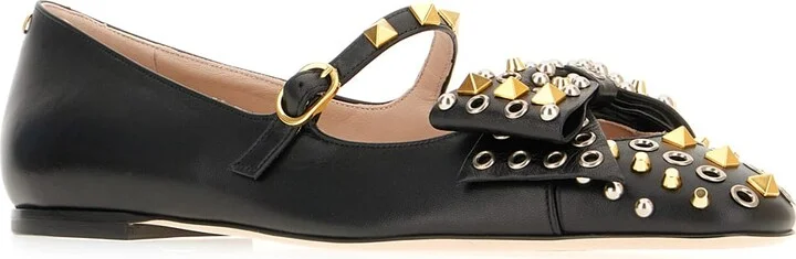 Black Leather Ballerinas - Image 2