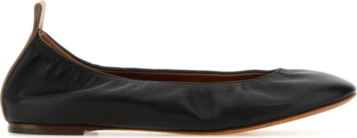 Black Leather Ballerinas