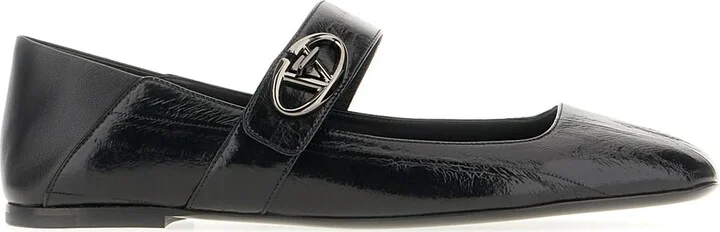 Black Leather Ballerinas