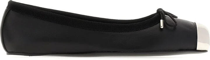 Black Leather Ballerinas