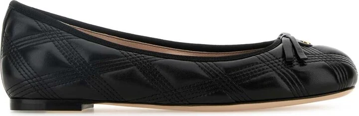 Black Leather Ballerinas