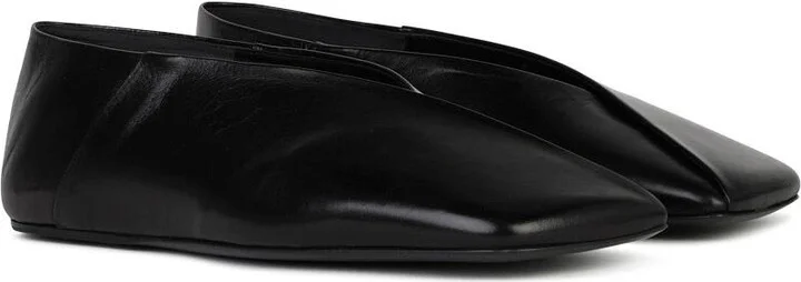 Black Leather Ballet Flats - Image 2