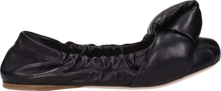 Black Leather Ballet Women's Flats