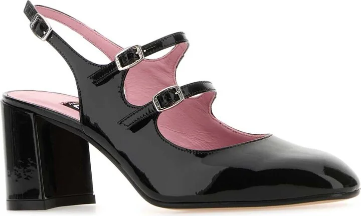 Black Leather Banana Pumps - Image 2