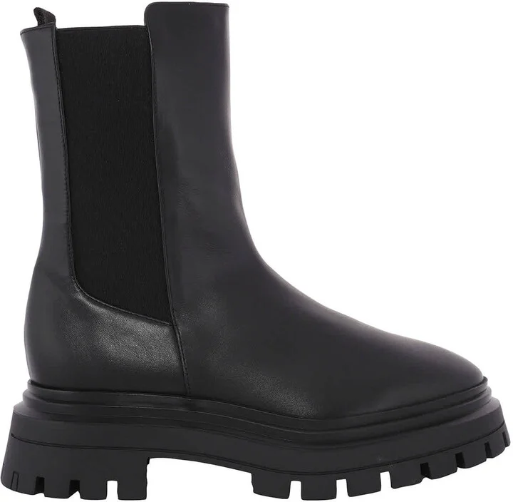 Black Leather Bedford Bootie