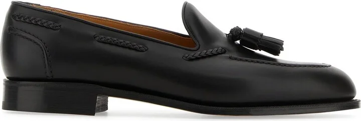 Black leather Belgravia loafers