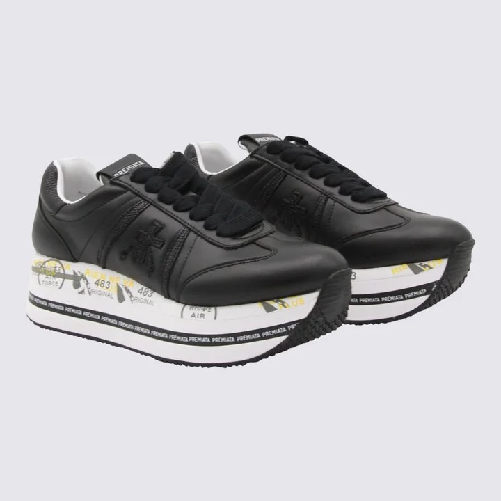 Black Leather Beth Sneakers - Image 2