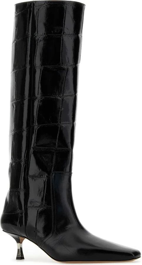 Black Leather Bettina Boots - Image 2