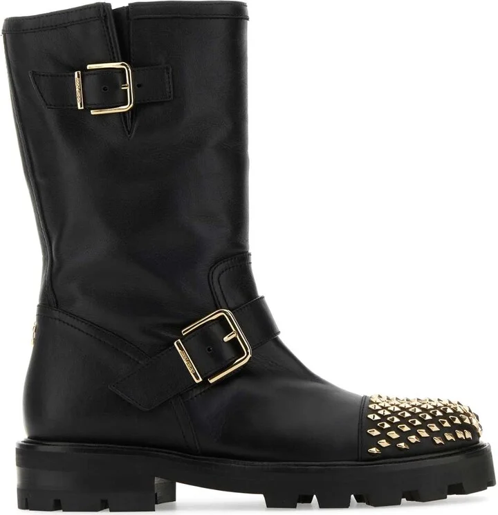Black Leather Biker Ii Boots