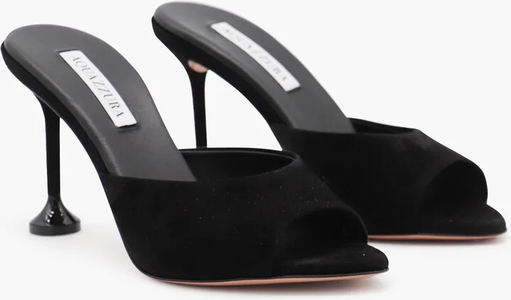 Black Leather Bisous 85 Sandals - Image 2
