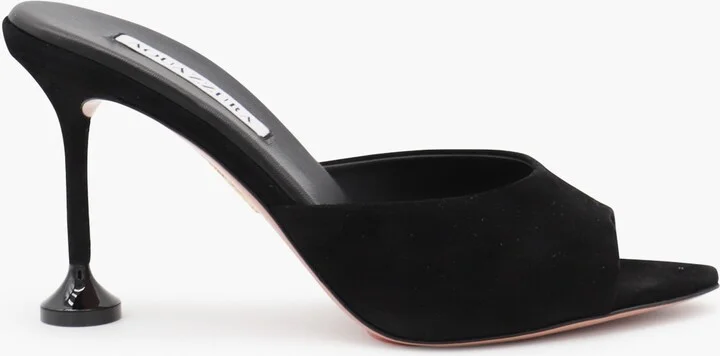 Black Leather Bisous Mule 85 Sandals