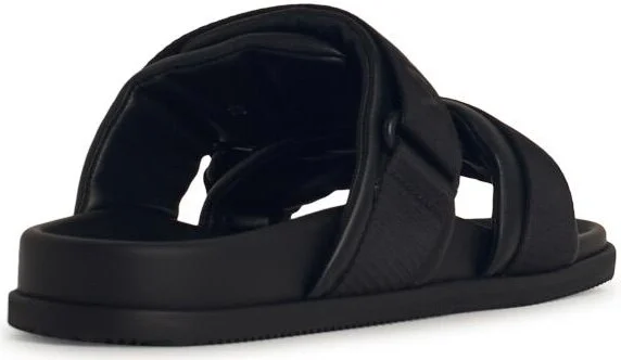 Black Leather Blend Sandals - Image 3