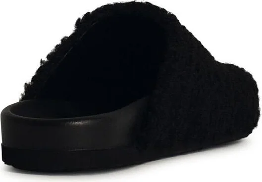 Black Leather Blend Slippers - Image 3