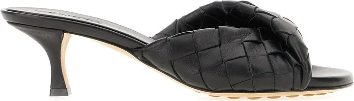 Black Leather Blink Mules