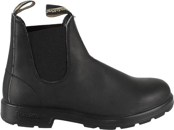 Black Leather Boot With Elastic Side Panels