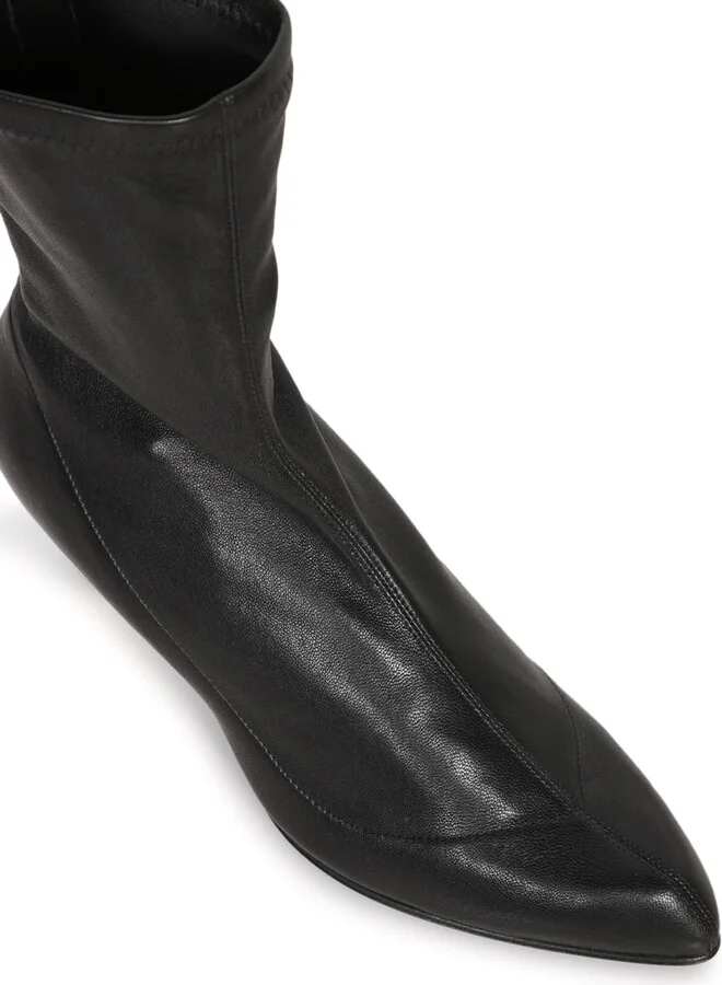 Black Leather Boot With Gold Heel - Image 4