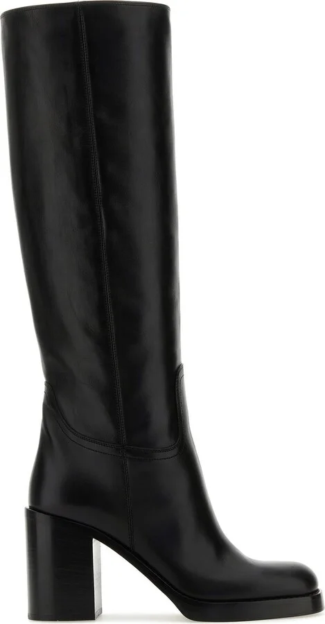 Black leather boots